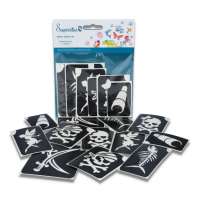 Glittertattoo stencil set piraten