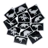 Glittertattoo stencil set Dino