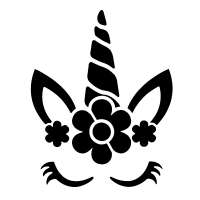 Glittertattoo stencil Flower Unicorn