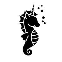 Glittertattoo stencil Unicorn Seahorse