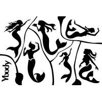 013 Mermaids A5 Thema Stencil