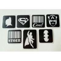 Glittertattoo set Superhelden