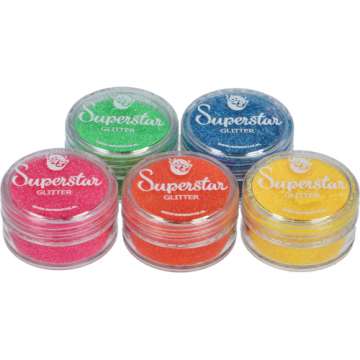 5 Fluorescente kleuren glitters