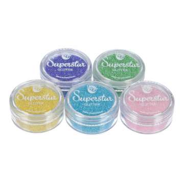 5 pastel kleuren glitters