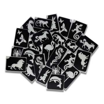 Glittertattoo stencil set Dieren