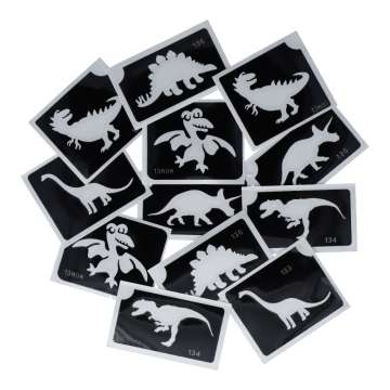 Glittertattoo stencil set  Dino