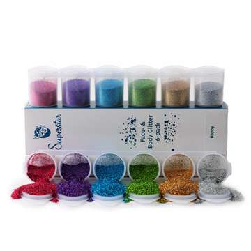 Happy Mix Fine Glitter 6-pack