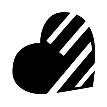 Glitter tattoo Striped Heart