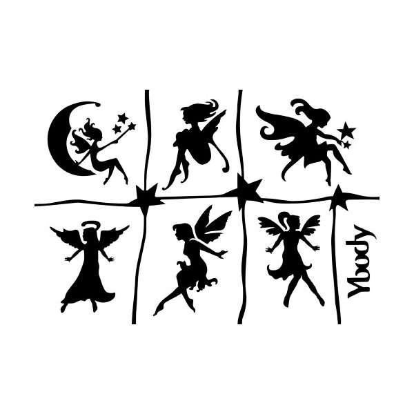 002 Fairies A5 Thema Stencil