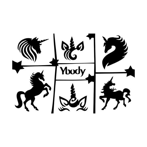 014 Unicorns A5 Thema Stencil