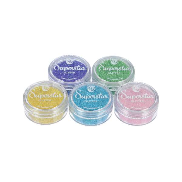 5 kleuren Unicon fine glitters