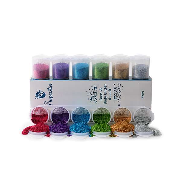 Happy Mix Fine Glitter 6-pack