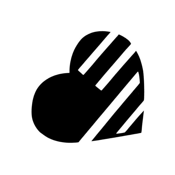 Glitter tattoo Striped Heart