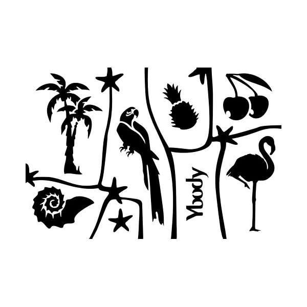 15 Tropical A5 Thema Stencil